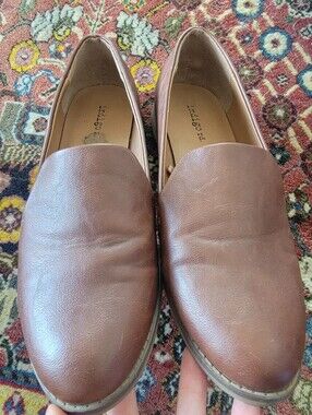 Indigo Brown Leather Slip-On Flats